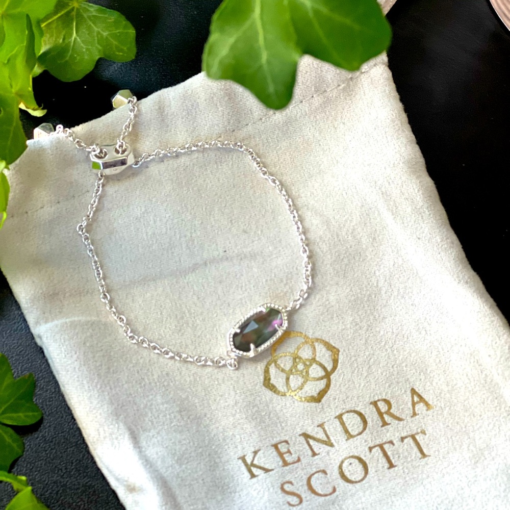 ✨ K E N D R A  S C O T T ✨ Adjustable silver bracelet in Black Mother of Pearl